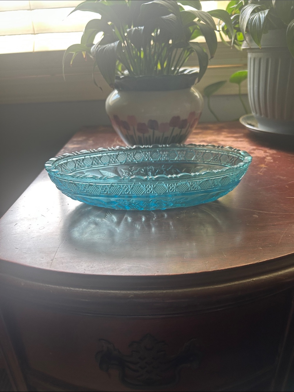 70s Indiana Tiara glass blue